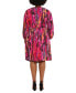 ფოტო #2 პროდუქტის Plus Size Printed Twist-Front Midi Dress