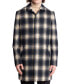 ფოტო #1 პროდუქტის Men's Navy & Cream Buffalo Plaid Topper Coat