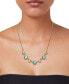 Фото #3 товара Macy's swiss Blue Topaz Heart Chain 18" Collar Necklace (13-1/2 ct. t.w.) in 14k Gold-Plated Sterling Silver