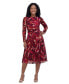 Petite Printed Ruched-Waist Midi Dress