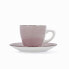 Set of Mugs with Saucers Quid Vita Morning Pink Ceramic (4 Pieces) (6 Units)