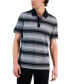 Фото #1 товара Men's Regular-Fit Supima Knit Interlock Striped Polo Shirt, Created for Macy's