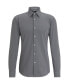 Men's Structured Performance-Stretch Fabric Slim-fit Dress Shirt