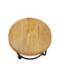 Фото #6 товара Modern Round Coffee Table with Carved Pine Top and Metal Legs