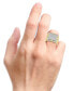 ფოტო #2 პროდუქტის Men's Diamond Square Cluster Ring (1/2 ct. t.w.) in Sterling Silver & 14k Gold-Plate