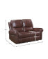 Фото #6 товара White Label Florentina 61" Leather Match Power with Power Headrests Double Reclining Love Seat