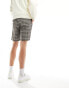 Farah redwald check shorts in brown