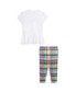 Фото #2 товара Костюм Polo Ralph Lauren Baby Girls Logo T-shirt и Plaid Leggings.