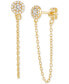 ფოტო #6 პროდუქტის Cubic Zirconia Cluster Chain Drop Earrings in 14k Gold-Plated Sterling Silver, Created for Macy's (Also in Sterling Silver)