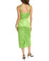 & Rouge Satin Midi Dress Women's Green S