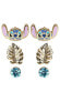 Фото #1 товара Lilo and Stitch Yellow Flash Gold Plated Stud Earring Set - 3 Pairs