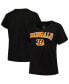 ფოტო #1 პროდუქტის Women's Black Cincinnati Bengals Plus Size Arch Over Logo T-shirt