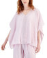 Фото #1 товара Women's Lace-Trim V-Neck Gauze Poncho Top, Created for Macy's