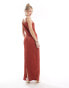 Фото #3 товара ONLY textured maxi cami dress in rust red