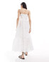 Фото #4 товара YAS broderie maxi cami dress in white - WHITE