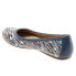 Фото #5 товара Softwalk Napa S1513-451 Womens Blue Leather Slip On Ballet Flats Shoes