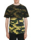 Elevenparis Mens Acid Wash Camo Embellished T-Shirt Green Multi M