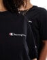 Фото #3 товара Champion unisex left chest logo t-shirt in black