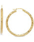 Фото #1 товара Серьги Italian Gold Textured Hoop