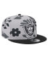 Фото #3 товара Men's Silver Las Vegas Raiders Leafy 9FIFTY Snapback Hat