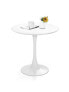 32 Inch Modern Tulip Round Dining Table with MDF Top-White