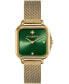 ფოტო #1 პროდუქტის Women's Soft Square Gold-Tone Stainless Steel Mesh Bracelet Watch 28mm