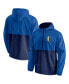 Men's Blue, Navy Dallas Mavericks Anorak Block Party Windbreaker Half-Zip Hoodie Jacket