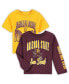 Preschool Boys and Girls Maroon, Gold Arizona State Sun Devils Game Day T-shirt Combo Pack