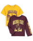 ფოტო #1 პროდუქტის Preschool Boys and Girls Maroon, Gold Arizona State Sun Devils Game Day T-shirt Combo Pack