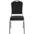 Фото #3 товара Hercules Series Crown Back Stacking Banquet Chair In Black Dot Patterned Fabric - Silver Vein Frame