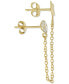 ფოტო #3 პროდუქტის Cubic Zirconia & Star Double Pierced Chain Drop Earrings in Gold-Plated Sterling Silver, Created for Macy's
