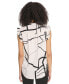 ფოტო #2 პროდუქტის Women's Printed Ruffle-Sleeve Half-Placket Blouse