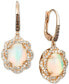 Neopolitan Opal (2-3/8 ct. t.w.) & Diamond (3/4 ct. t.w.) Drop Earrings in 14k Rose Gold