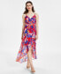Фото #1 товара Women's Floral Print Sleeveless High-Low Maxi Dress