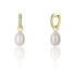 Gold plated earrings á la Duchess Kate with real pearl and zircons 3in1 JL0686