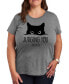 Фото #1 товара Judging You Silently Cat Plus Size Graphic T-Shirt