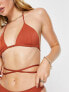 & Other Stories triangle bikini top in rust