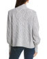 Forte Cashmere Luxe Cable Zip Mock Wool & Cashmere-Blend Cardigan Women's Silver