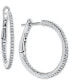 ფოტო #1 პროდუქტის Diamond Inside Out Hoop Earrings (1/4 ct. t.w.) in 14k White Gold