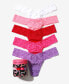 ფოტო #1 პროდუქტის Women's Holiday 5 Pack Low Rise Thong Underwear