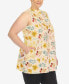 Фото #3 товара Plus Size Floral Sleeveless Tunic Top