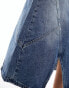 Mango cut about denim skirt in blue