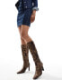 Public Desire Pose heeled knee boots in leopard