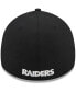 Фото #4 товара Men's Black Las Vegas Raiders Flawless Stripe 39THIRTY Flex Hat