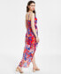 ფოტო #2 პროდუქტის Women's Floral Print Sleeveless High-Low Maxi Dress