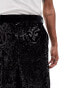 Фото #4 товара ASOS DESIGN smart co-rd sequin wide longline short in black