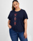 Фото #1 товара Plus Size Argyle T-Shirt