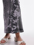 Фото #5 товара Topshop washed rib floral shadow print midi skirt in grey