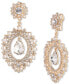 ფოტო #1 პროდუქტის Gold-Tone Crystal & Imitation Pearl Flower Orbital Drop Earrings
