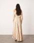 Фото #2 товара ASOS EDITION fallen shoulder maxi dress in stone stripe